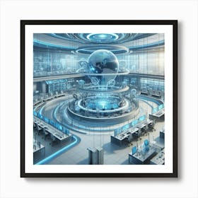 Futuristic Office 5 Art Print