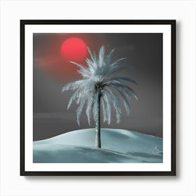 Palm Tree In The Snow Art Print