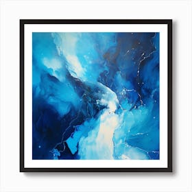 Abstract Blue Painting Art Print