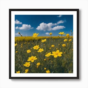 Field Of Yellow Flowers 8 Art Print