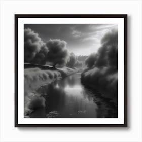 Black And White Infrared Painting Art Print