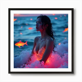 Pink Fish In The Ocean Art Print