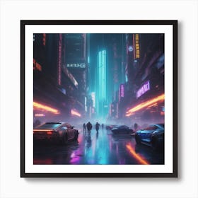 Cyber Streets (Design 1) Art Print