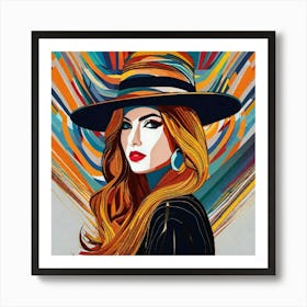 Woman In A Hat 21 Art Print