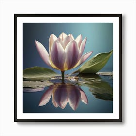 The Magic of the Floating Lotus: The Beauty of Serene Nature"** "A depiction of the delicate and harmonious beauty of the floating lotus over the water." Art Print