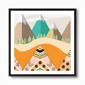 Abstract Mountain Landscape 2 Art Print