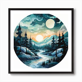 Winter Landscape for Christmas 4 Art Print