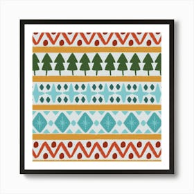 Christmas Knit Pattern Art Print