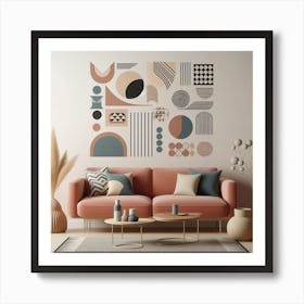 Scandinavian style, Abstract, geometric shapes 4 Art Print