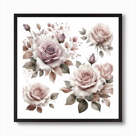 Mauve Roses 2 Art Print