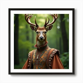 Flux Dev A Majestic Deer Adorned With An Extravagant Haute Cou 2 Poster