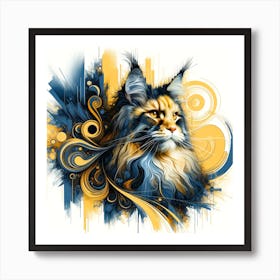 Maine Coon Cat 01 Art Print