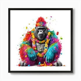 Gorilla With Candy Art Print