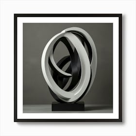 Abstract Black And White Sculpture Art Print