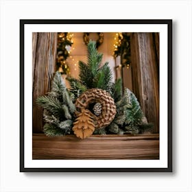 Firefly Extreme, Closeup, Shelf, Door, Christmas, Wreaths, Tree, Decoration, Holiday, Festive, Atmos (3) Art Print