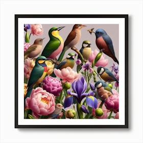 Tropical birds Art Print