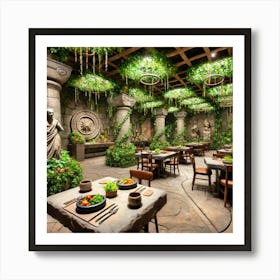 A Dining Area Inspired By The Earth, Featuring Sto Art Print