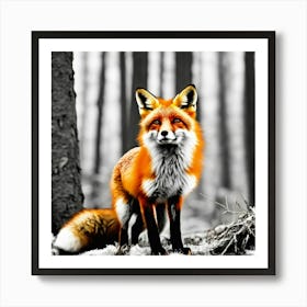 Red Fox In The Forest 1 Art Print