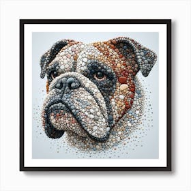 Bulldog Made Of Pebbles 2 Art Print