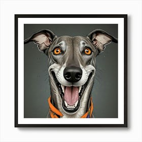 Greyhound Dog Portrait 1 Art Print