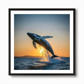 Humpback Whale Leaping Art Print