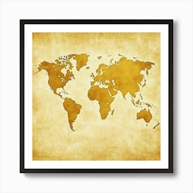 World Map Art 11 Art Print