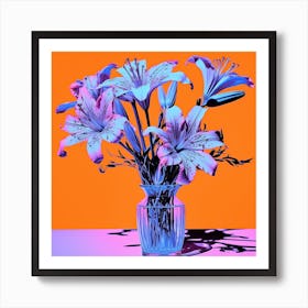 Andy Warhol Style Pop Art Flowers Florals 7 Square Art Print