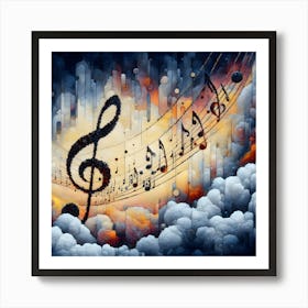 Chromatic Crescendo where Music Meets the World of Colors Art Print