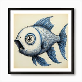 Blue Fish Art Print