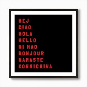 Hello Different Languages 09 Art Print