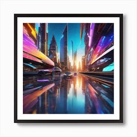 Futuristic City 115 Art Print