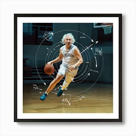 Basketball Player Dribbling Art Print