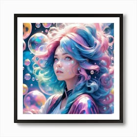 Bubble Girl Art Print