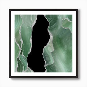 Sage & Silver Agate Texture 01 Art Print