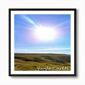 Sun Rising Over A Hill Art Print