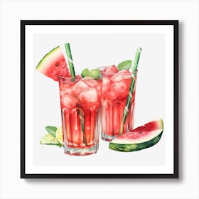 Watermelon Cocktail 15 Art Print