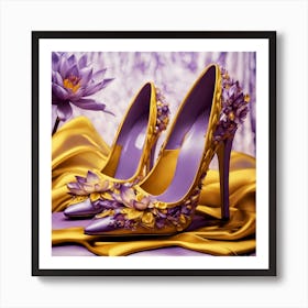 High Heels With Flowers Art Print