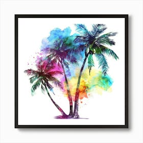 Watercolor Palm Trees 4 Art Print