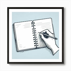 Hand Writing In A Notebook 1 Art Print
