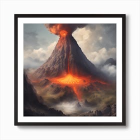 Erupting Volcano Art Print