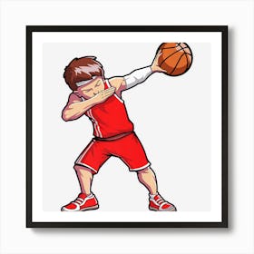 Dabbing Basketball Player Funny Boys Men Sports Dab Dance Art Print