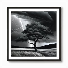 Lightning Tree 11 Art Print