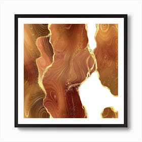 Orange Gold Glitter Agate Texture 08 1 Art Print