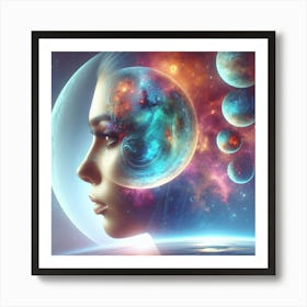 Space Portrait of a Woman- Gal-axy Art Print