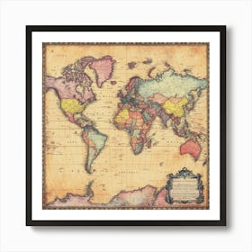 World Map Art 10 Art Print