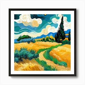 Default A Wheatfield With Cypresses Vincent Van Gogh Art 1 Art Print