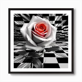 Black And White Rose 2 Art Print