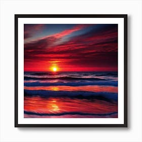 Sunset Over The Ocean 144 Art Print