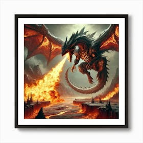 Dragons Of The Sky Ember Storm Art Print