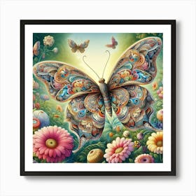 Butterfly In The Garden 2 Art Print